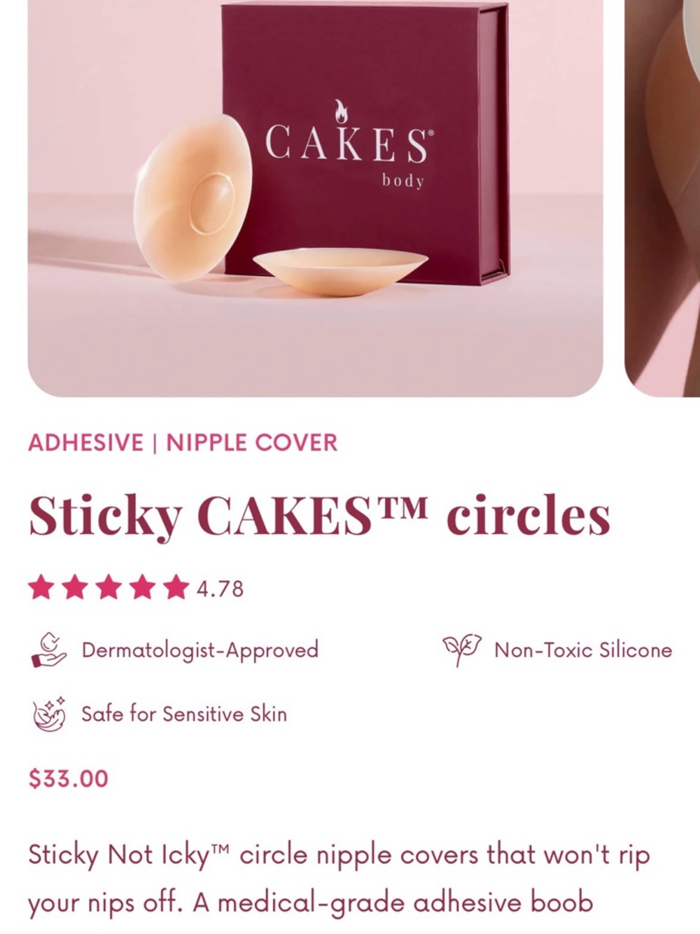 Cakes Adhesive Nipple Covers - Honey